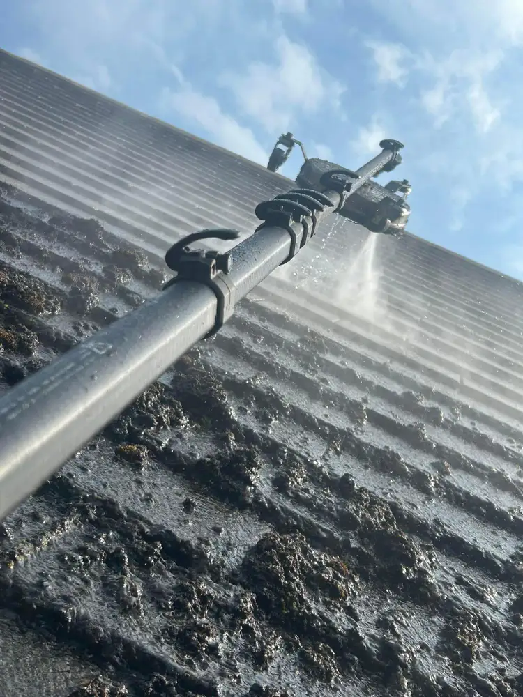 Roof cleaning with specialist equipment by Murphy's Cleaning Services